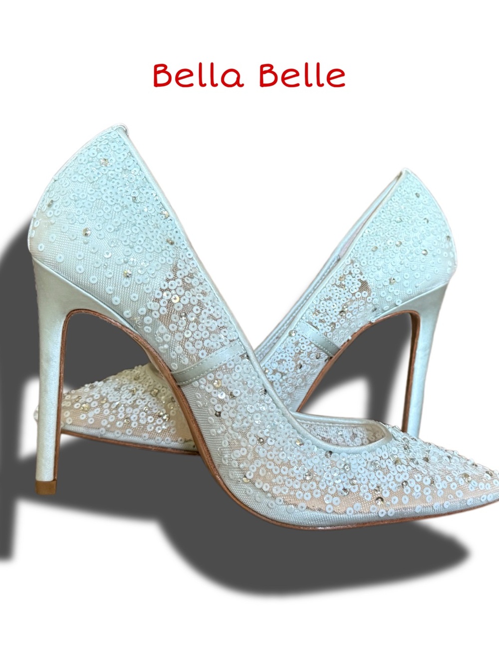 BELLA BELLE
 Elsa Sequin Euphoria Collection Pointed Toe Pumps in Light Blue 5